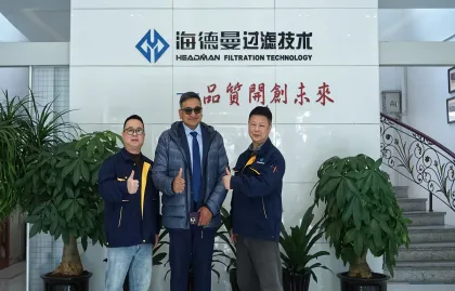 I clienti indiani visitano Zhejiang Headman per l'ispezione, unendosi per esplorare nuovi orizzonti nella tecnologia di filtrazione